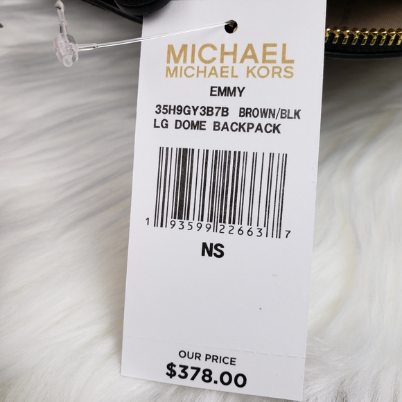 🌺NWT Michael Kors LG Emmy backpack brown black MK - Picture 8 of 8